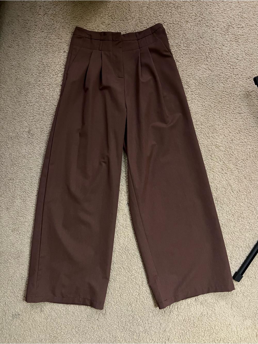 Wide-Leg High-Waist Women's Pants - Brown (it is like Medium size)